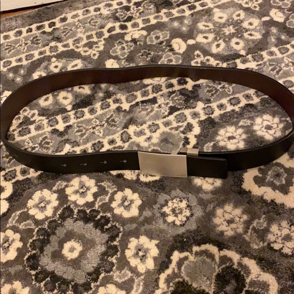 Calvin Klein leather belt with silver buckle
